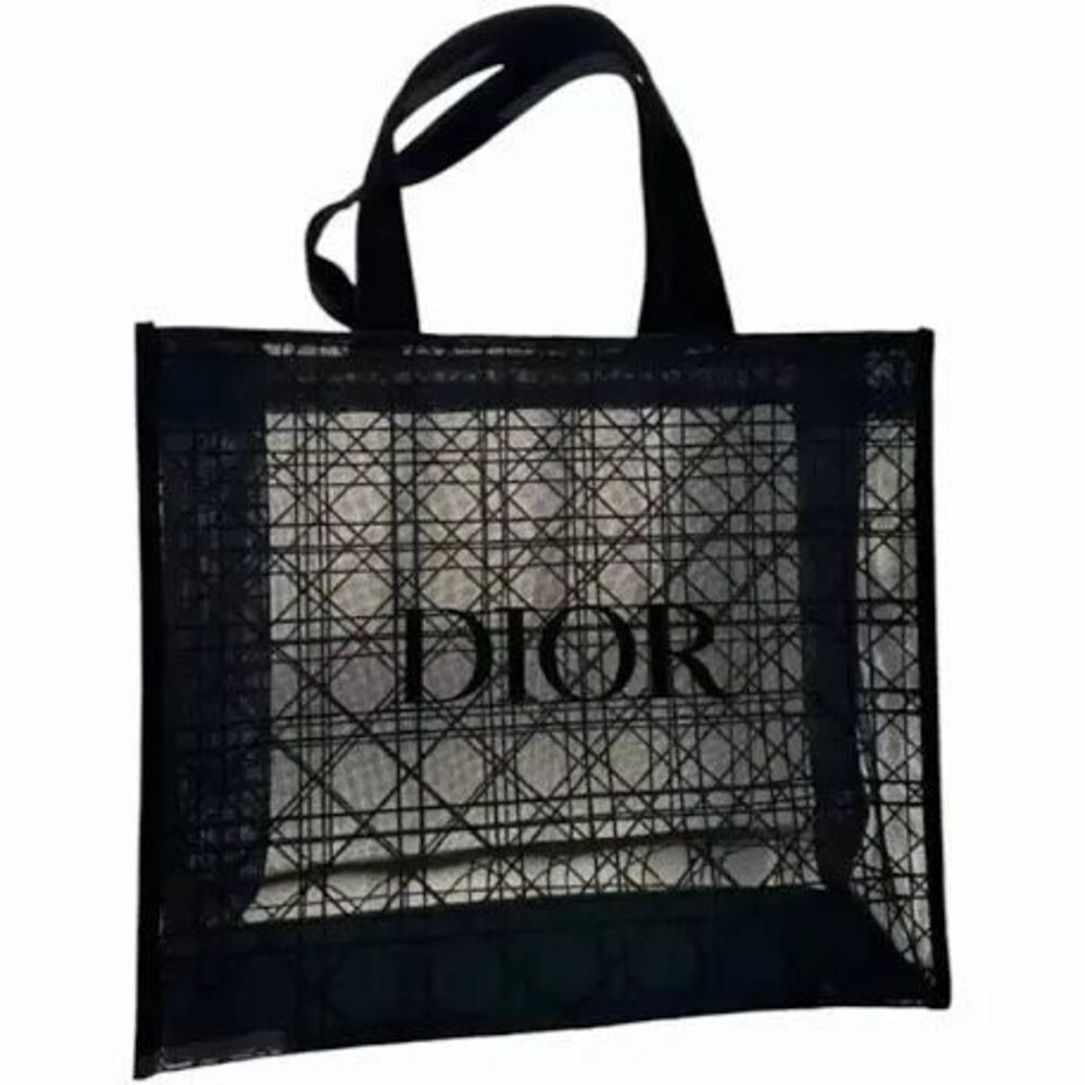 Dior Mesh Beach Tote Bag Black Travel Vacation Resortwear Luxury GWP See Thru